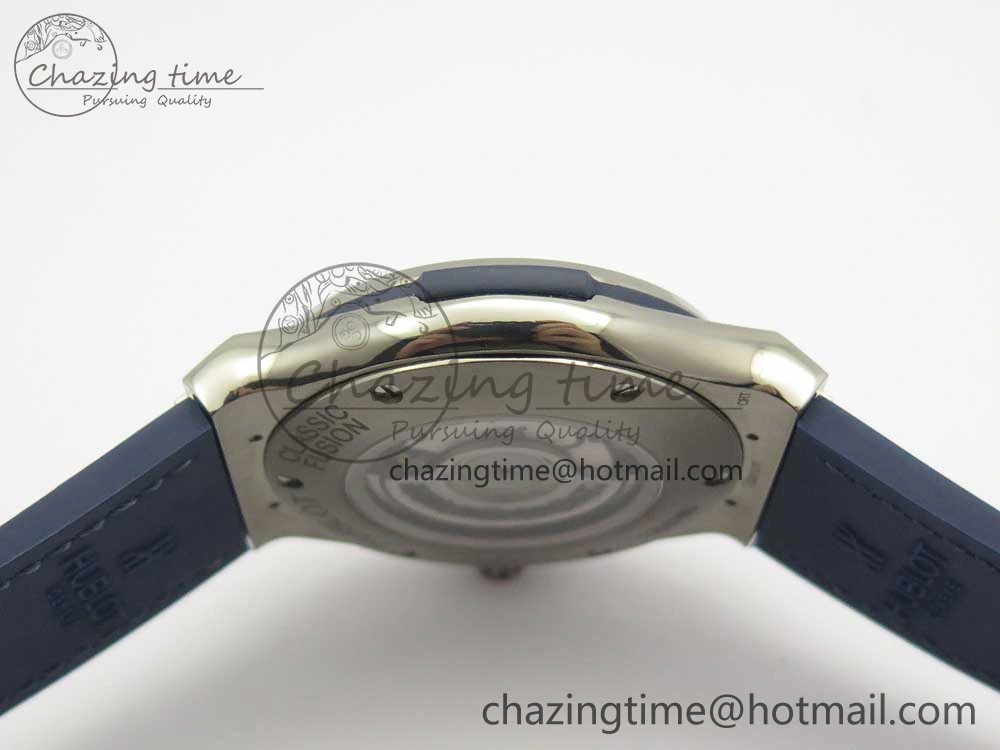 Classic Fusion 45mm Titanium WWF 1:1 V2 Best Edition Blue Dial On Blue Gummy Strap Asian HB1112