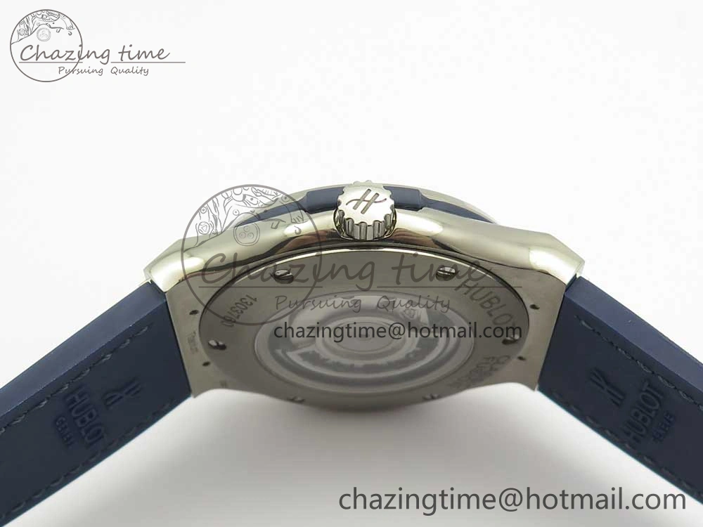 Classic Fusion 45mm Titanium WWF 1:1 V2 Best Edition Blue Dial On Blue Gummy Strap Asian HB1112