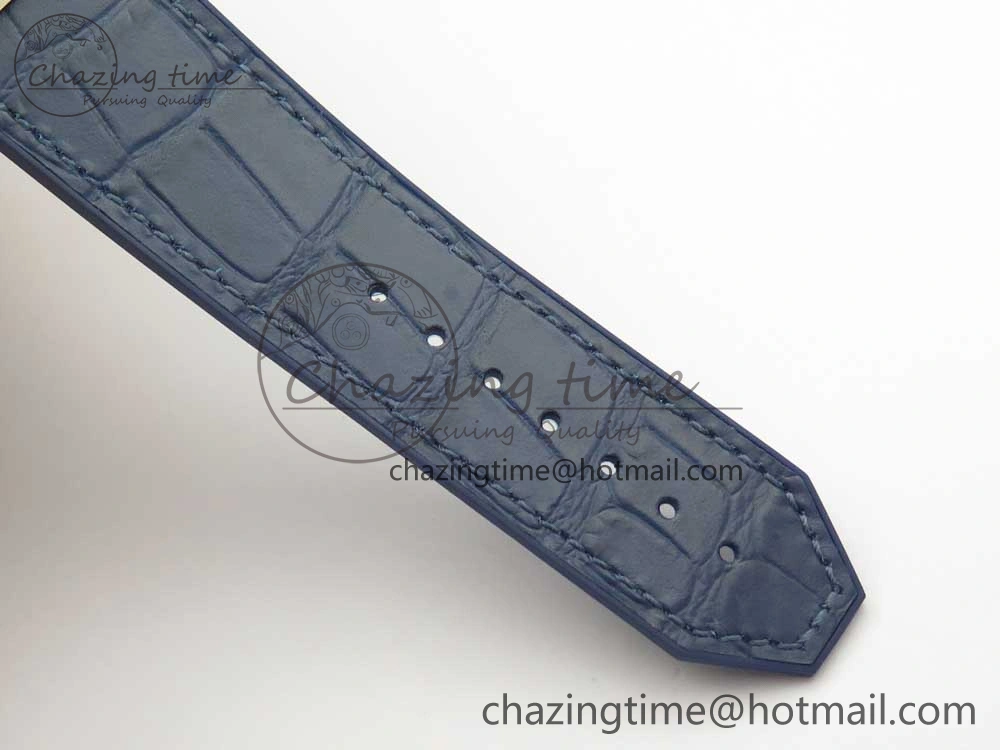 Classic Fusion 45mm Titanium WWF 1:1 V2 Best Edition Blue Dial On Blue Gummy Strap Asian HB1112