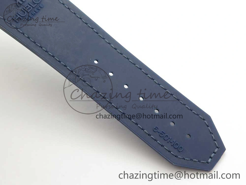 Classic Fusion 45mm Titanium WWF 1:1 V2 Best Edition Blue Dial On Blue Gummy Strap Asian HB1112