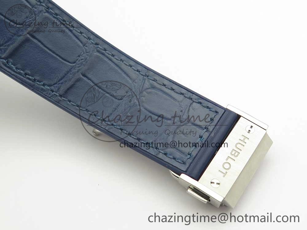 Classic Fusion 45mm Titanium WWF 1:1 V2 Best Edition Blue Dial On Blue Gummy Strap Asian HB1112