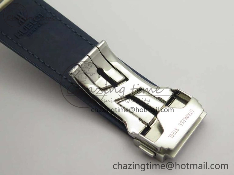 Classic Fusion 45mm Titanium WWF 1:1 V2 Best Edition Blue Dial On Blue Gummy Strap Asian HB1112