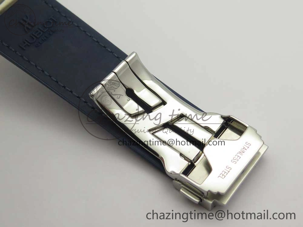 Classic Fusion 45mm Titanium WWF 1:1 V2 Best Edition Blue Dial On Blue Gummy Strap Asian HB1112