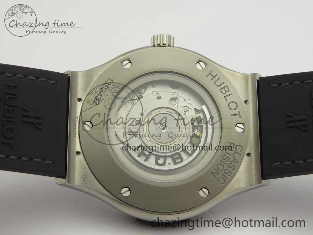 Classic Fusion 45mm Titanium WWF 1:1 V2 Best Edition Gray Dial On Gray Gummy Strap Asian HB1112