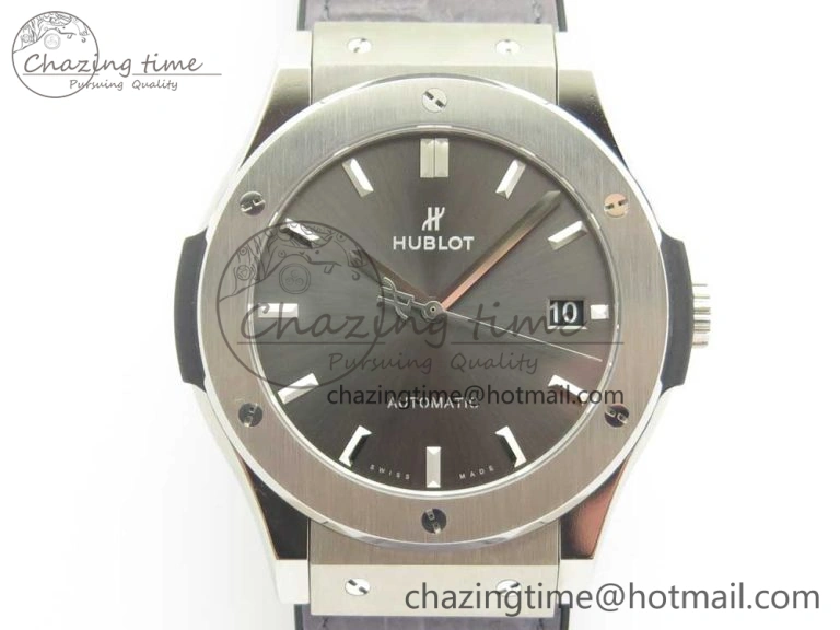 Classic Fusion 45mm Titanium WWF 1:1 V2 Best Edition Gray Dial On Gray Gummy Strap Asian HB1112