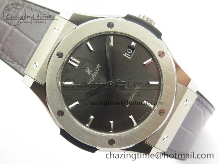 Classic Fusion 45mm Titanium WWF 1:1 V2 Best Edition Gray Dial On Gray Gummy Strap Asian HB1112