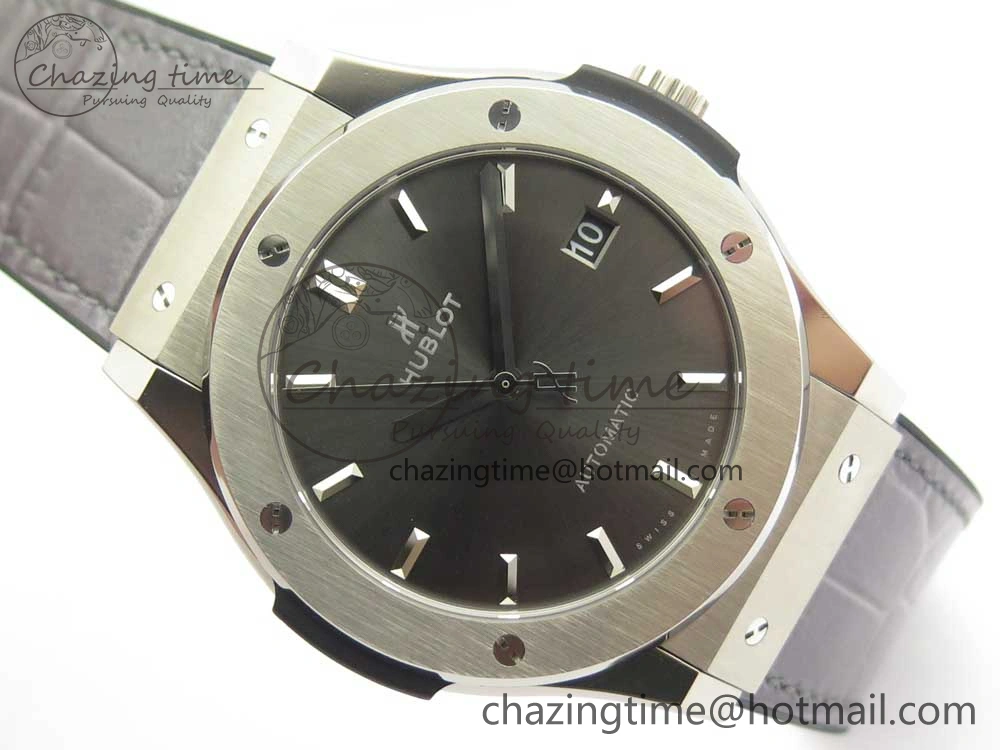 Classic Fusion 45mm Titanium WWF 1:1 V2 Best Edition Gray Dial On Gray Gummy Strap Asian HB1112