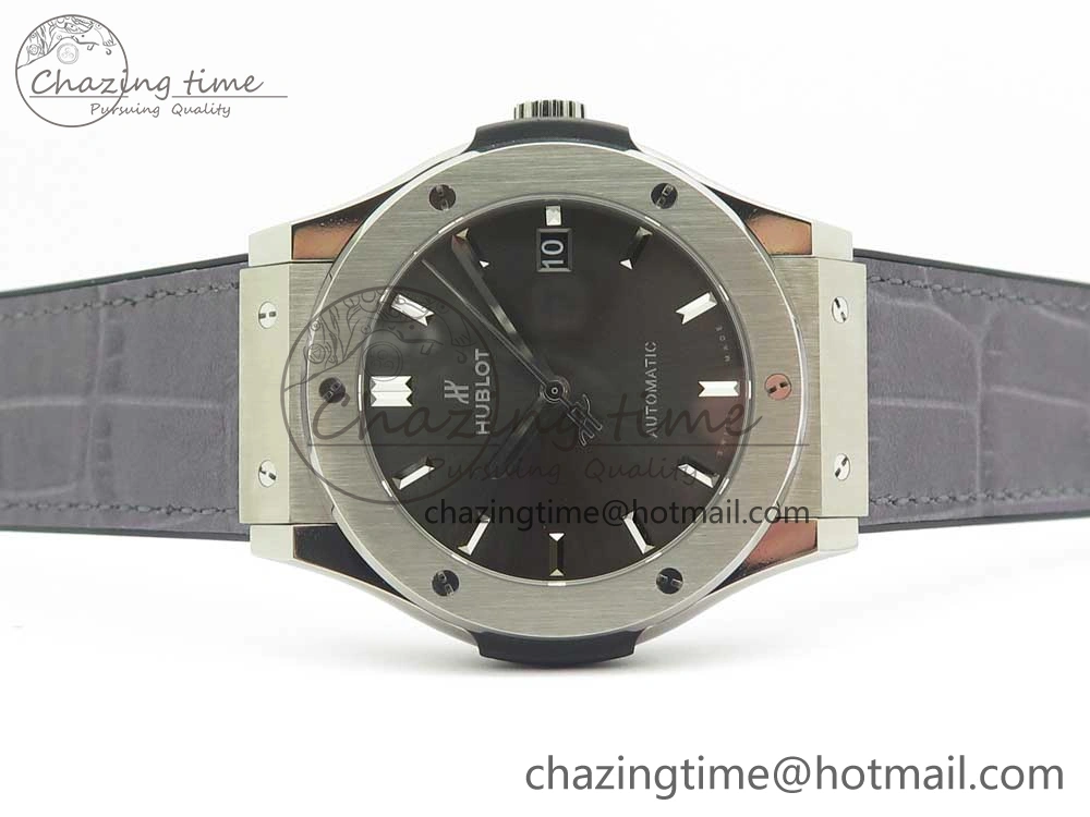 Classic Fusion 45mm Titanium WWF 1:1 V2 Best Edition Gray Dial On Gray Gummy Strap Asian HB1112