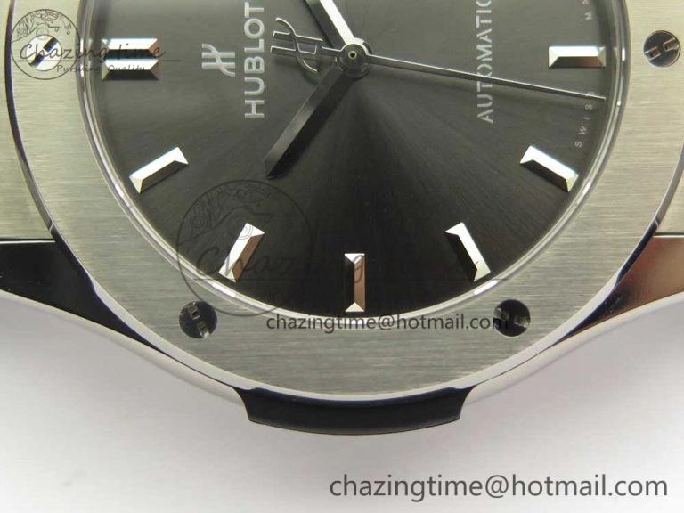 Classic Fusion 45mm Titanium WWF 1:1 V2 Best Edition Gray Dial On Gray Gummy Strap Asian HB1112