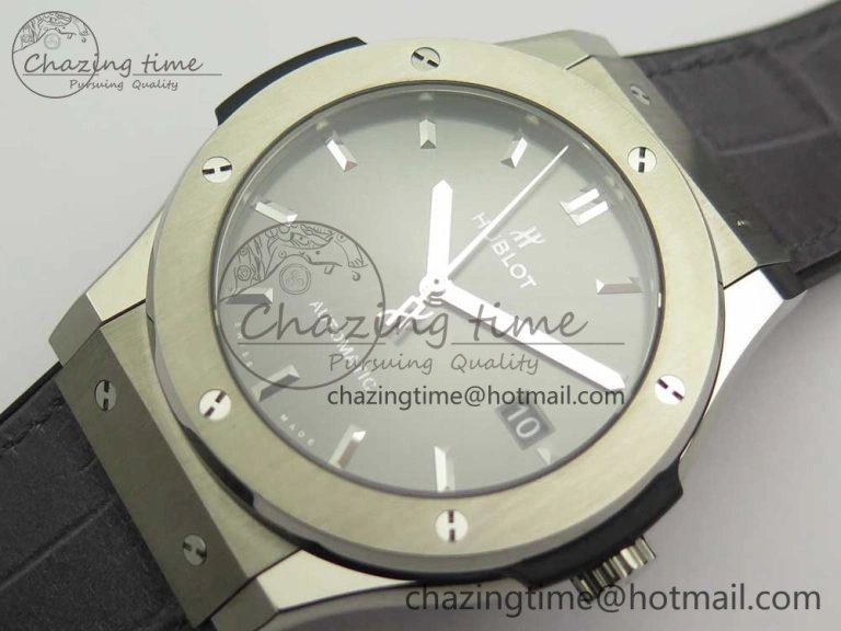 Classic Fusion 45mm Titanium WWF 1:1 V2 Best Edition Gray Dial On Gray Gummy Strap Asian HB1112