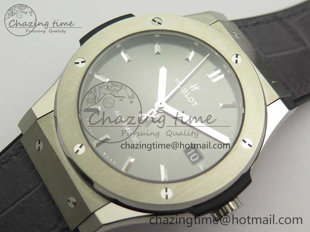 Classic Fusion 45mm Titanium WWF 1:1 V2 Best Edition Gray Dial On Gray Gummy Strap Asian HB1112