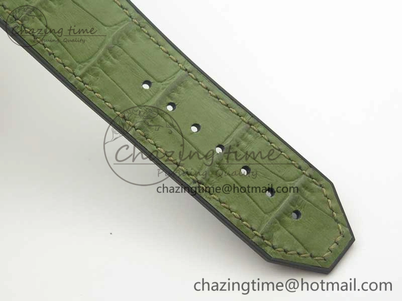 Classic Fusion 45mm YG Engravings Case SRF Best Edition Green Dial On Green Gummy Strap A2892 (Free Box)