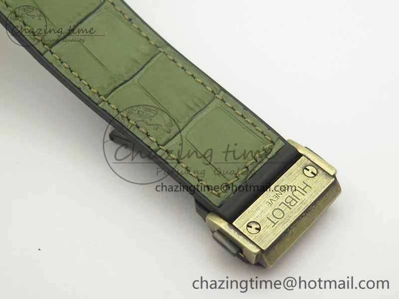 Classic Fusion 45mm YG Engravings Case SRF Best Edition Green Dial On Green Gummy Strap A2892 (Free Box)