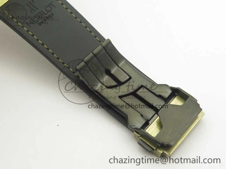 Classic Fusion 45mm YG Engravings Case SRF Best Edition Green Dial On Green Gummy Strap A2892 (Free Box)