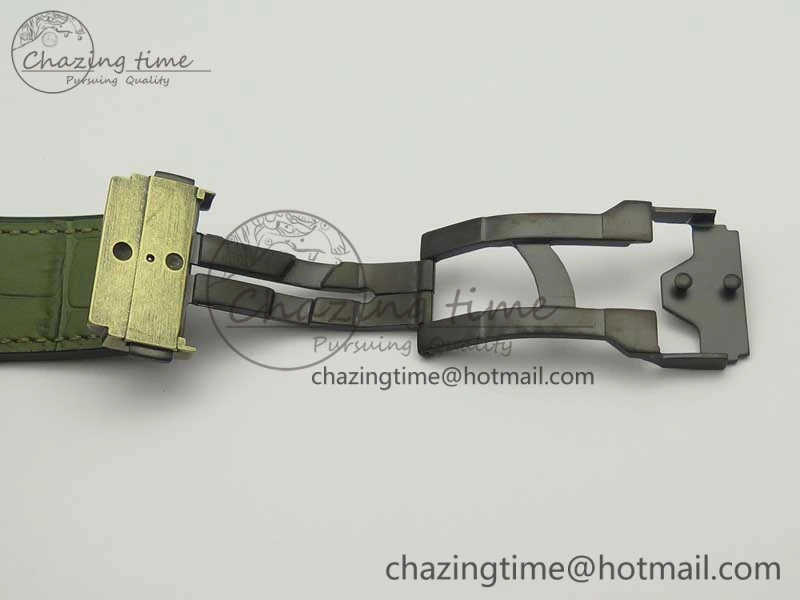 Classic Fusion 45mm YG Engravings Case SRF Best Edition Green Dial On Green Gummy Strap A2892 (Free Box)