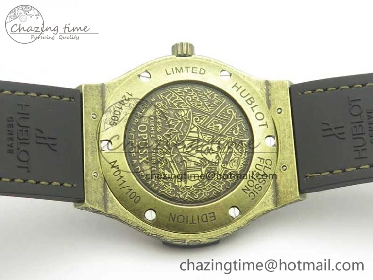 Classic Fusion 45mm YG Engravings Case SRF Best Edition Green Dial On Green Gummy Strap A2892 (Free Box)