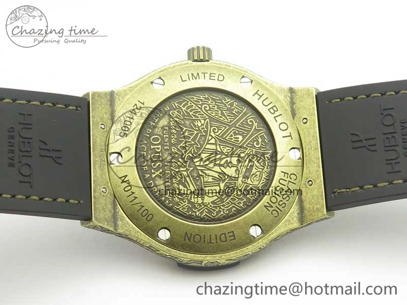 Classic Fusion 45mm YG Engravings Case SRF Best Edition Green Dial On Green Gummy Strap A2892 (Free Box)