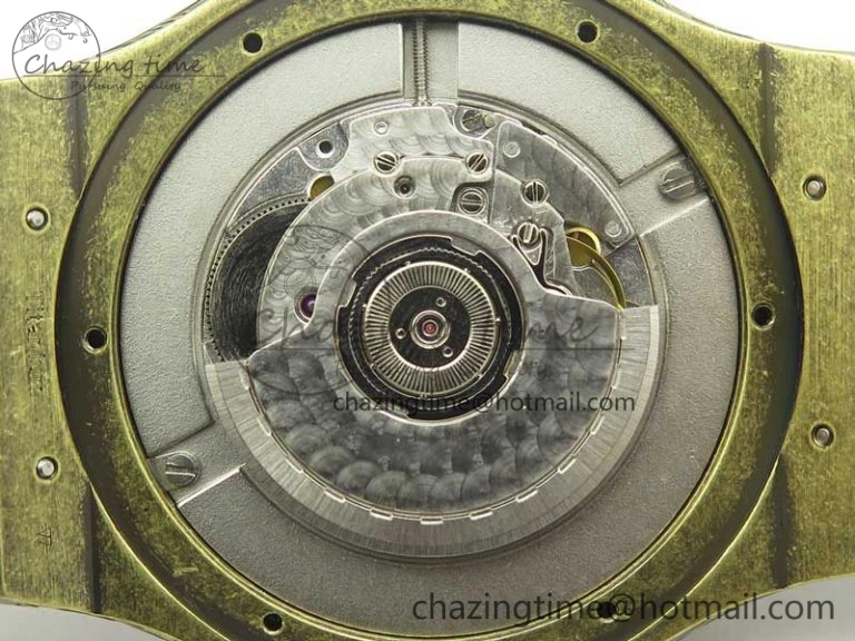 Classic Fusion 45mm YG Engravings Case SRF Best Edition Green Dial On Green Gummy Strap A2892 (Free Box)
