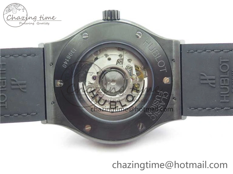 Classic Fusion Automatic  DLC Diamonds Case WWF Best Edition Diamonds Skull Dial on Black Gummy Strap HB1112