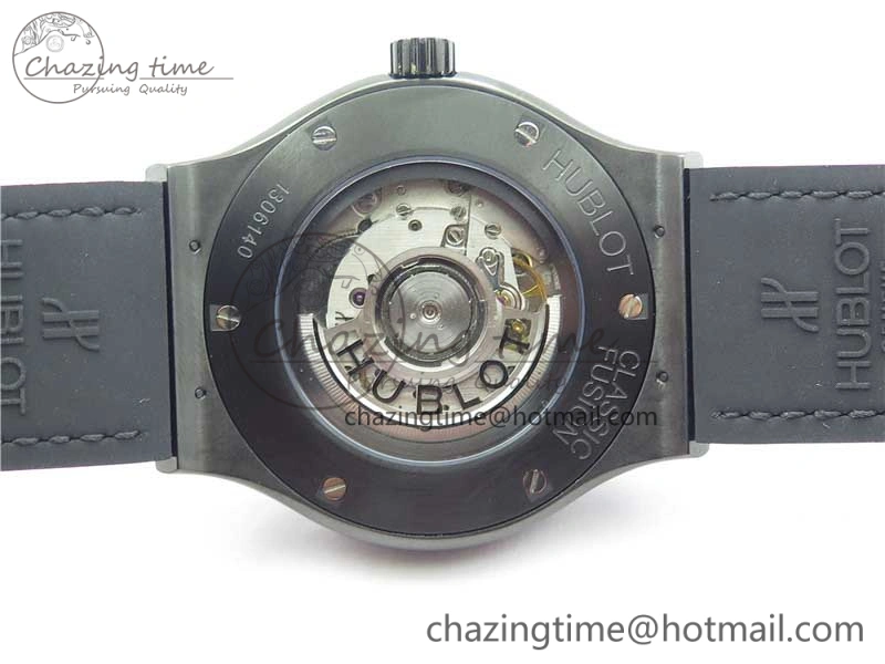 Classic Fusion Automatic  DLC Diamonds Case WWF Best Edition Diamonds Skull Dial on Black Gummy Strap HB1112