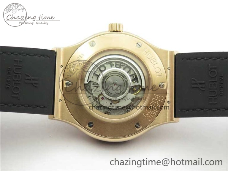 Classic Fusion Automatic  RG Diamonds Case WWF Best Edition Diamonds Paved Dial on Black Gummy Strap HB1112