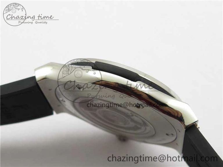 Classic Fusion Automatic  SS Diamonds Case WWF Best Edition Diamonds Paved Dial on Black Gummy Strap HB1112