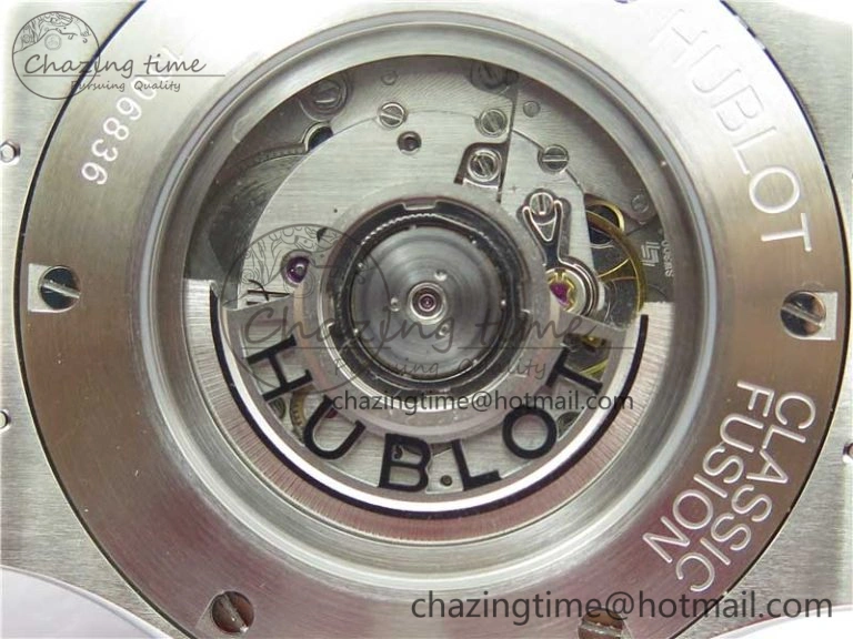 Classic Fusion Automatic  SS Diamonds Case WWF Best Edition Diamonds Paved Dial on Black Gummy Strap HB1112