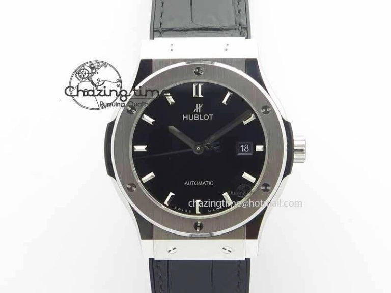 Classic Fusion Automatic  SS Diamonds Case WWF Best Edition Diamonds Paved Dial on Black Gummy Strap HB1112