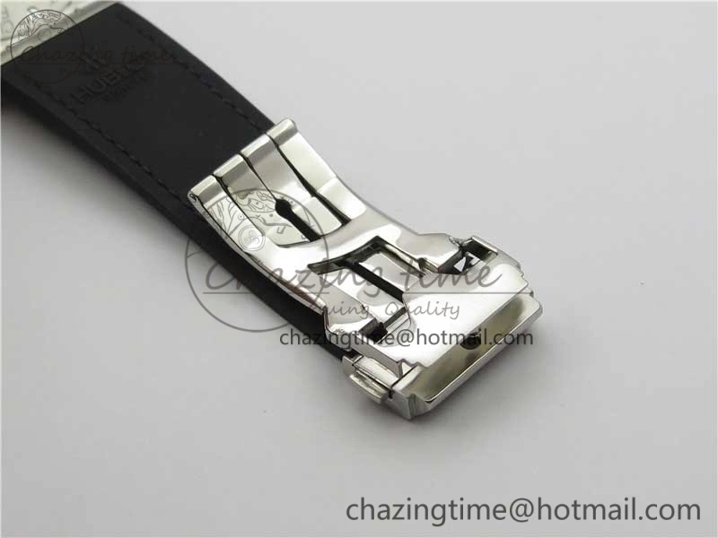 Classic Fusion Automatic SS WWF Best Edition Diamonds Case Diamonds Skull Dial on Black Leather Strap HB1112