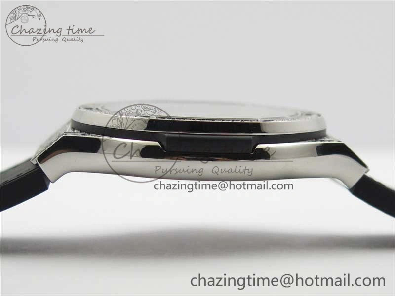 Classic Fusion Automatic SS WWF Best Edition Diamonds Case Diamonds Skull Dial on Black Leather Strap HB1112