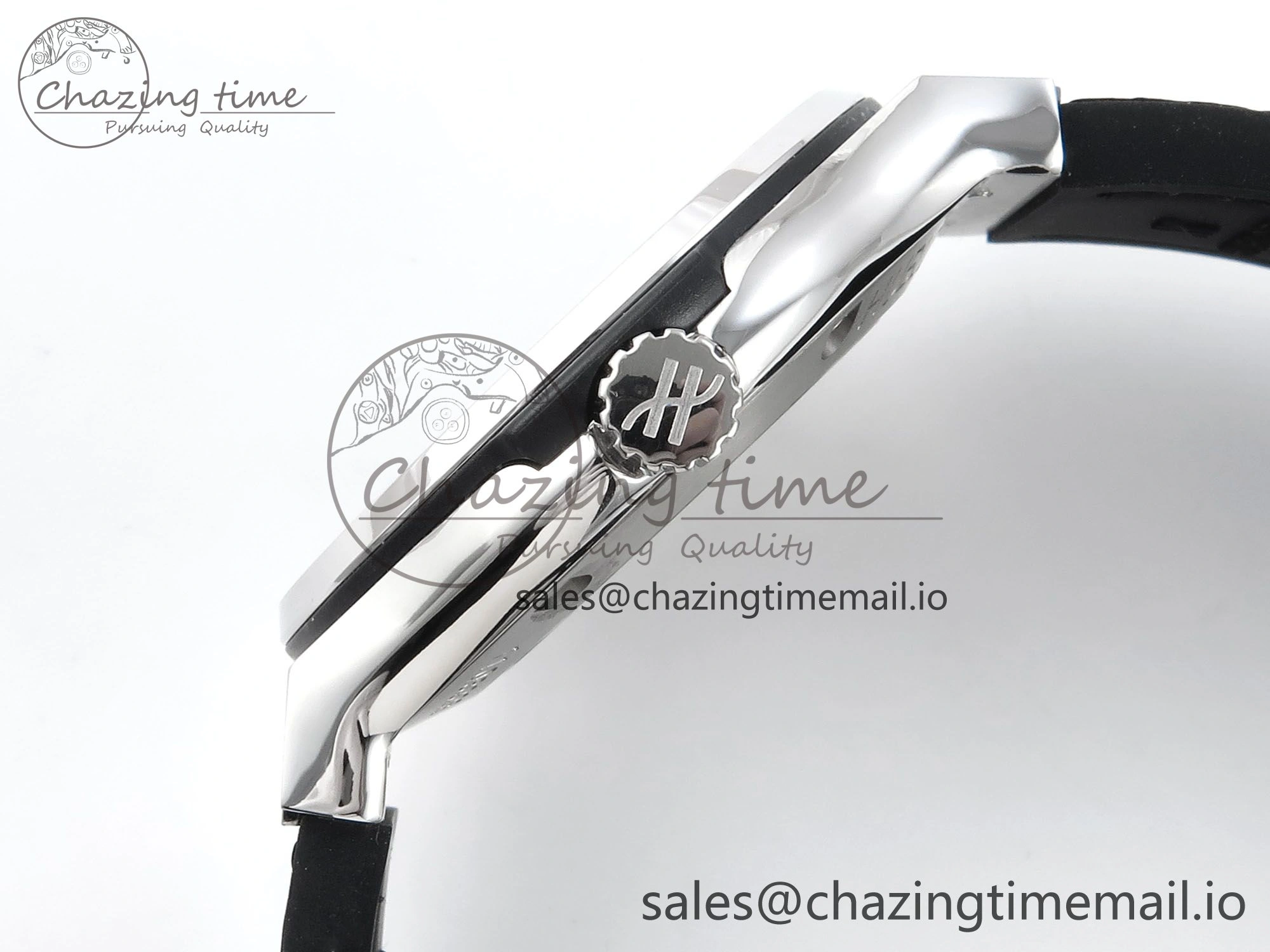 Classic Fusion Bang 42mm HBF 1:1 Best Edition Black Dial Diamonds Bezel on Black Leather Strap A2892