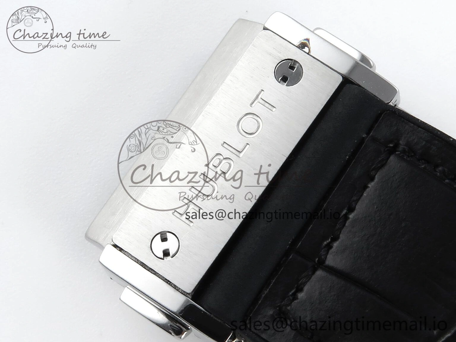 Classic Fusion Bang 42mm HBF 1:1 Best Edition Black Dial Diamonds Bezel on Black Leather Strap A2892