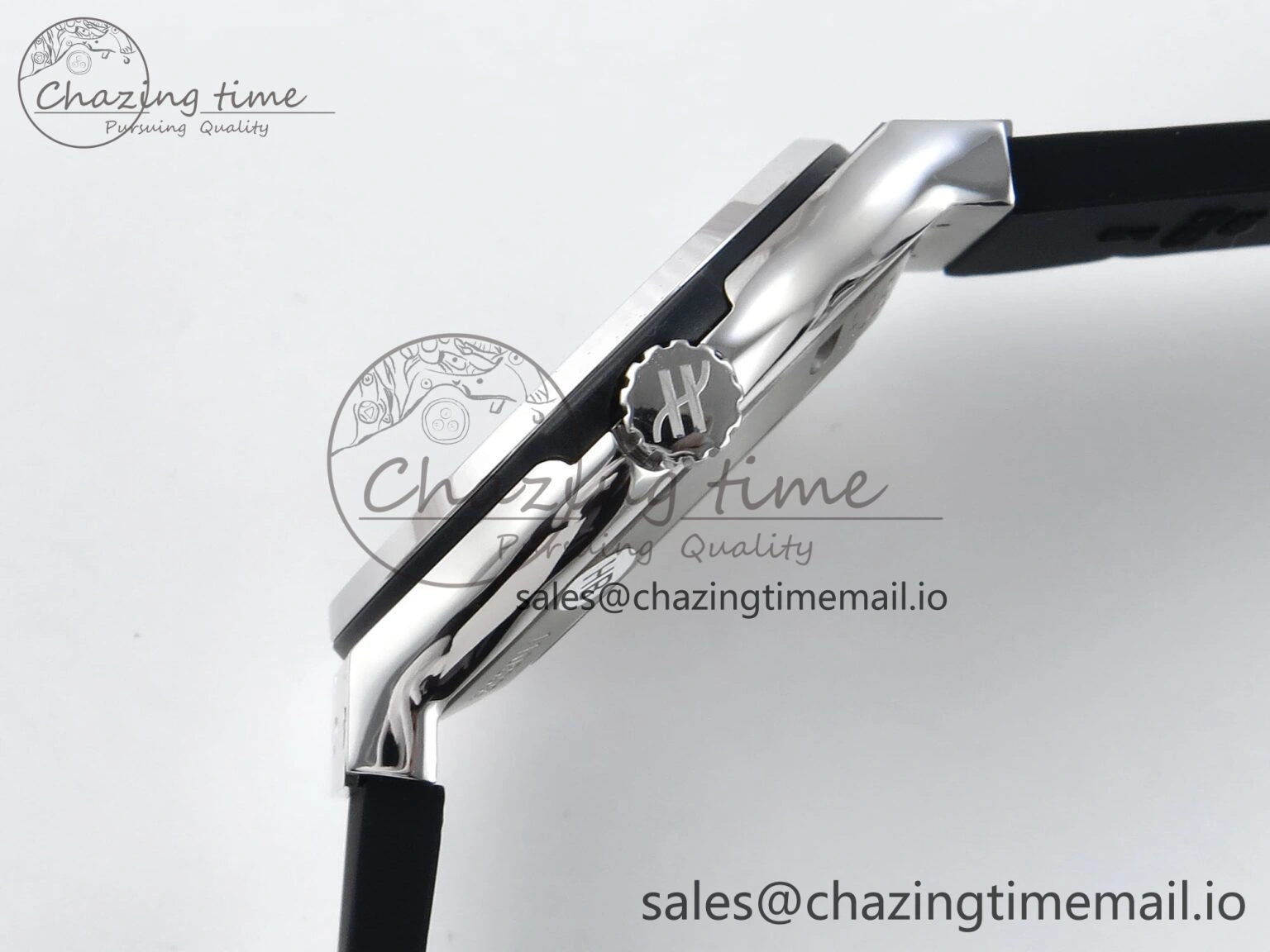 Classic Fusion Bang 42mm HBF 1:1 Best Edition Black Dial Diamonds Bezel on Black Rubber Strap A2892