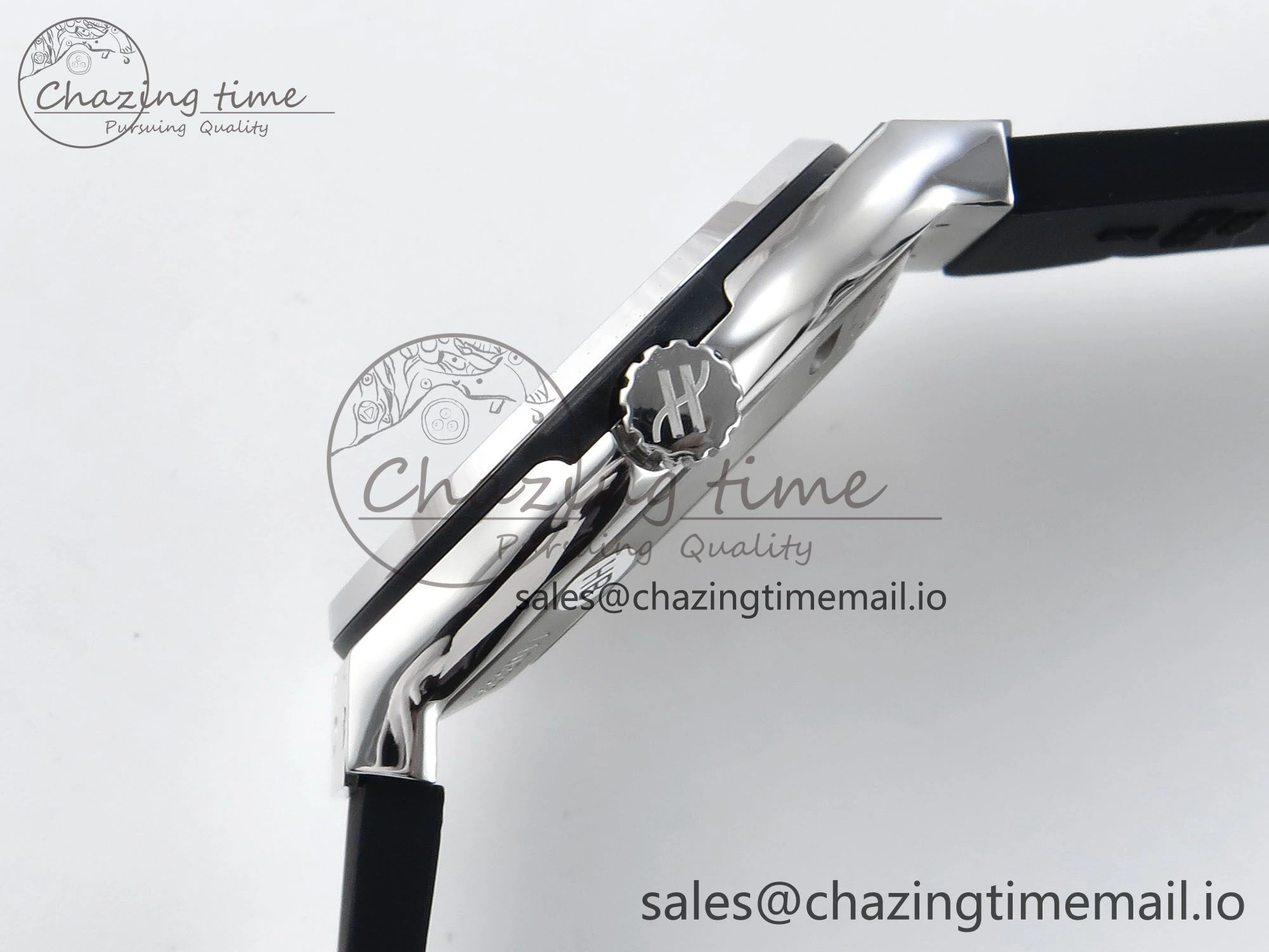 Classic Fusion Bang 42mm HBF 1:1 Best Edition Black Dial Diamonds Bezel on Black Rubber Strap A2892
