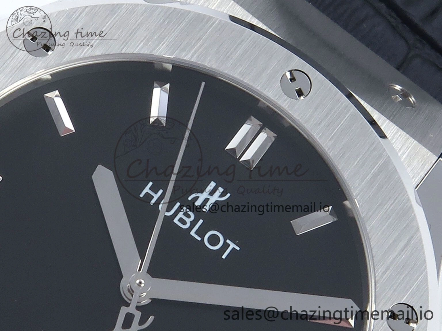 Classic Fusion Bang 42mm HBF 1:1 Best Edition Black Dial on Black Leather Strap A2892