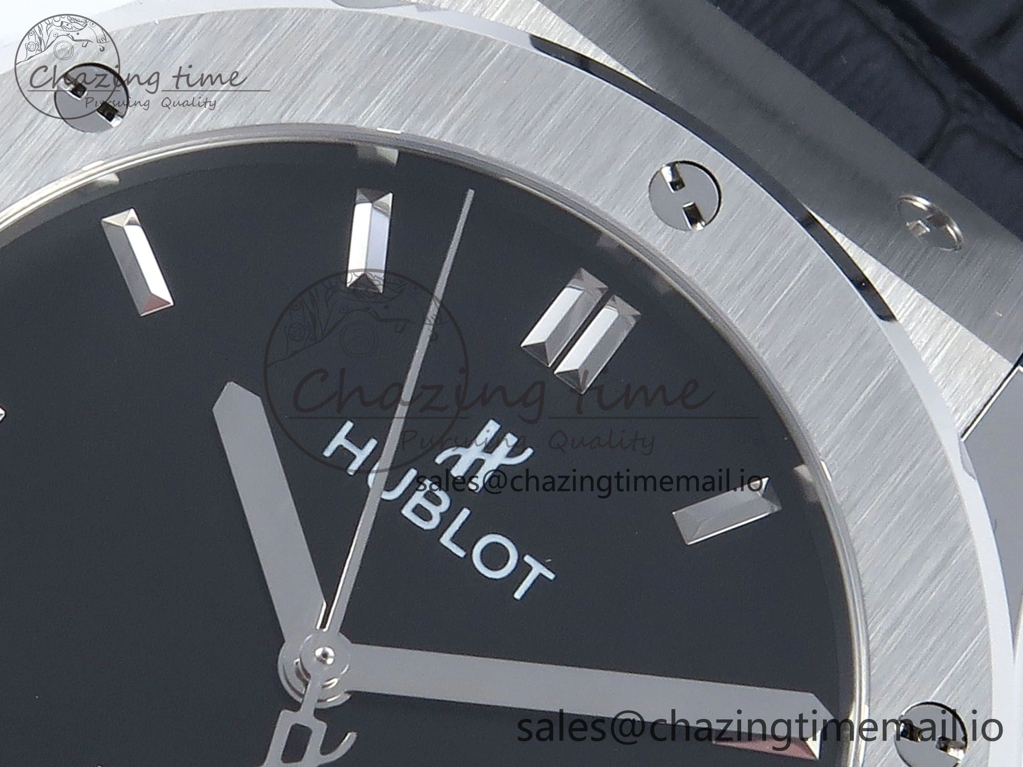 Classic Fusion Bang 42mm HBF 1:1 Best Edition Black Dial on Black Leather Strap A2892