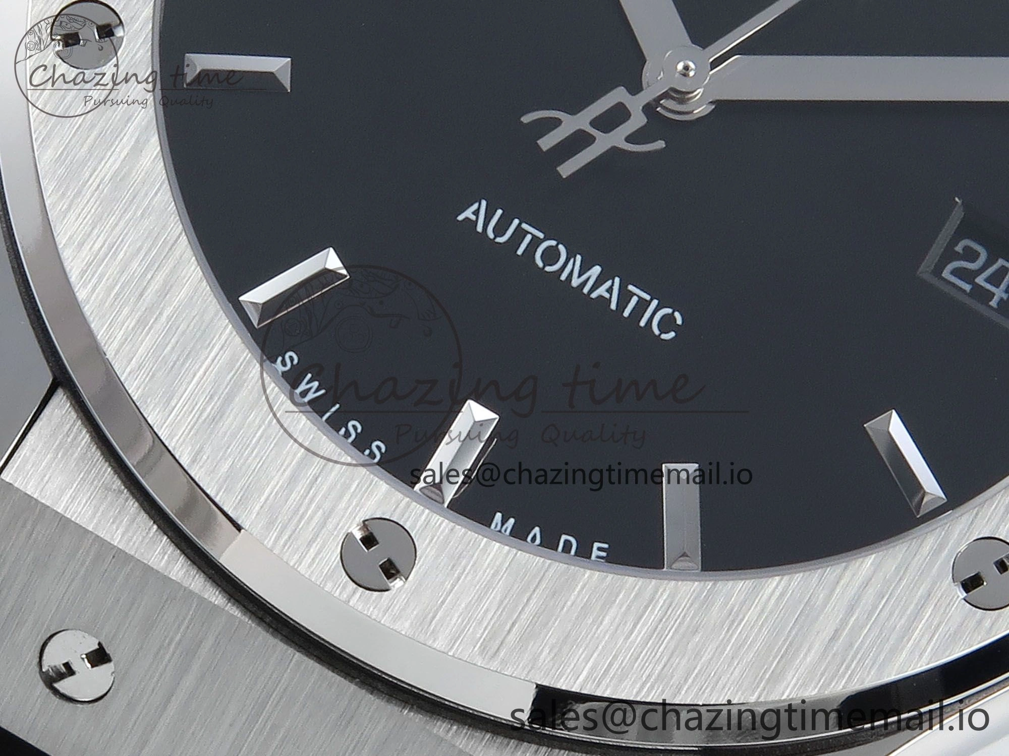Classic Fusion Bang 42mm HBF 1:1 Best Edition Black Dial on Black Leather Strap A2892