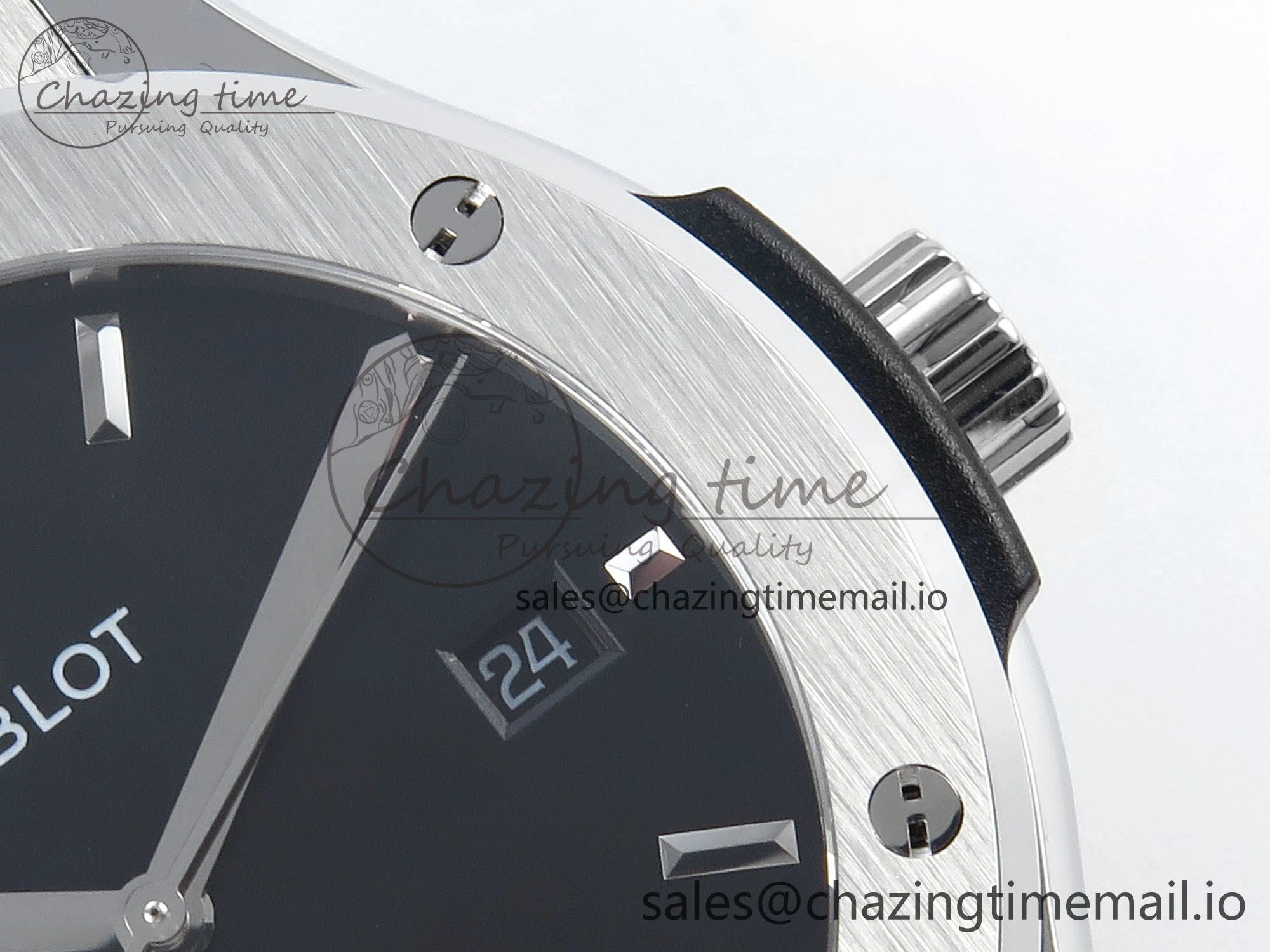 Classic Fusion Bang 42mm HBF 1:1 Best Edition Black Dial on Black Leather Strap A2892