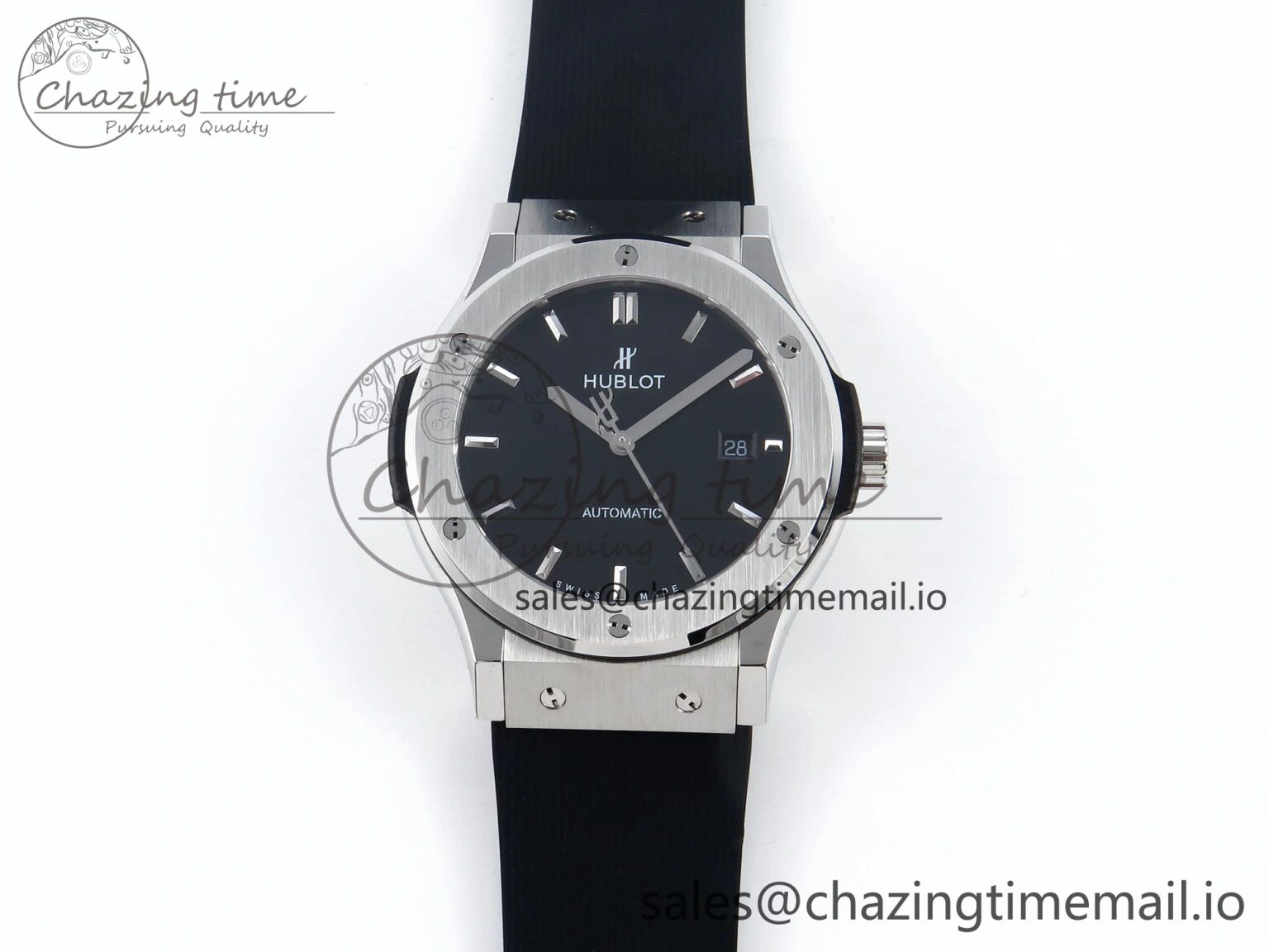 Classic Fusion Bang 42mm HBF 1:1 Best Edition Black Dial on Black Rubber Strap A2892