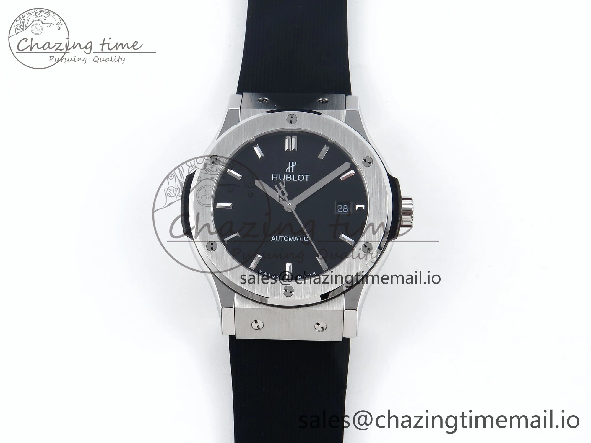Classic Fusion Bang 42mm HBF 1:1 Best Edition Black Dial on Black Rubber Strap A2892