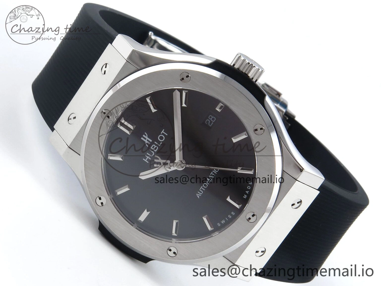 Classic Fusion Bang 42mm HBF 1:1 Best Edition Black Dial on Black Rubber Strap A2892