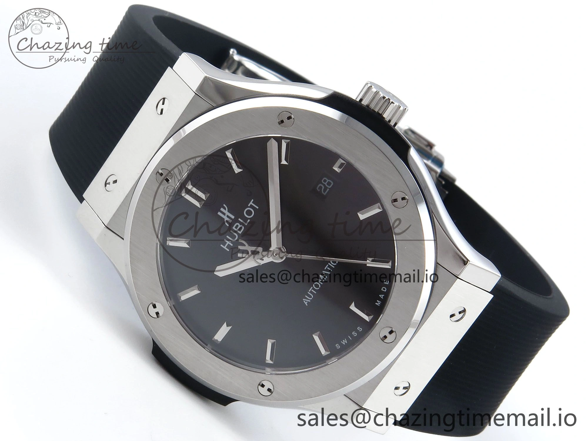 Classic Fusion Bang 42mm HBF 1:1 Best Edition Black Dial on Black Rubber Strap A2892