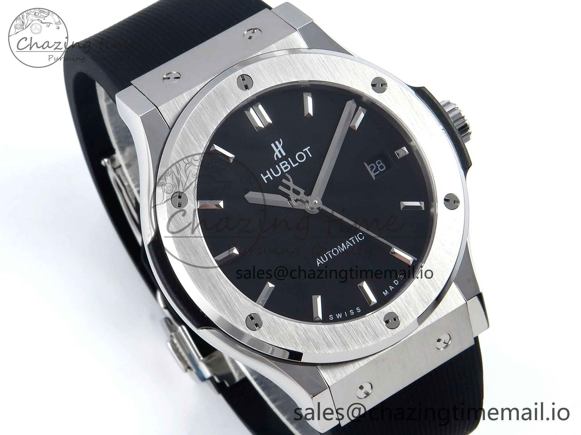 Classic Fusion Bang 42mm HBF 1:1 Best Edition Black Dial on Black Rubber Strap A2892