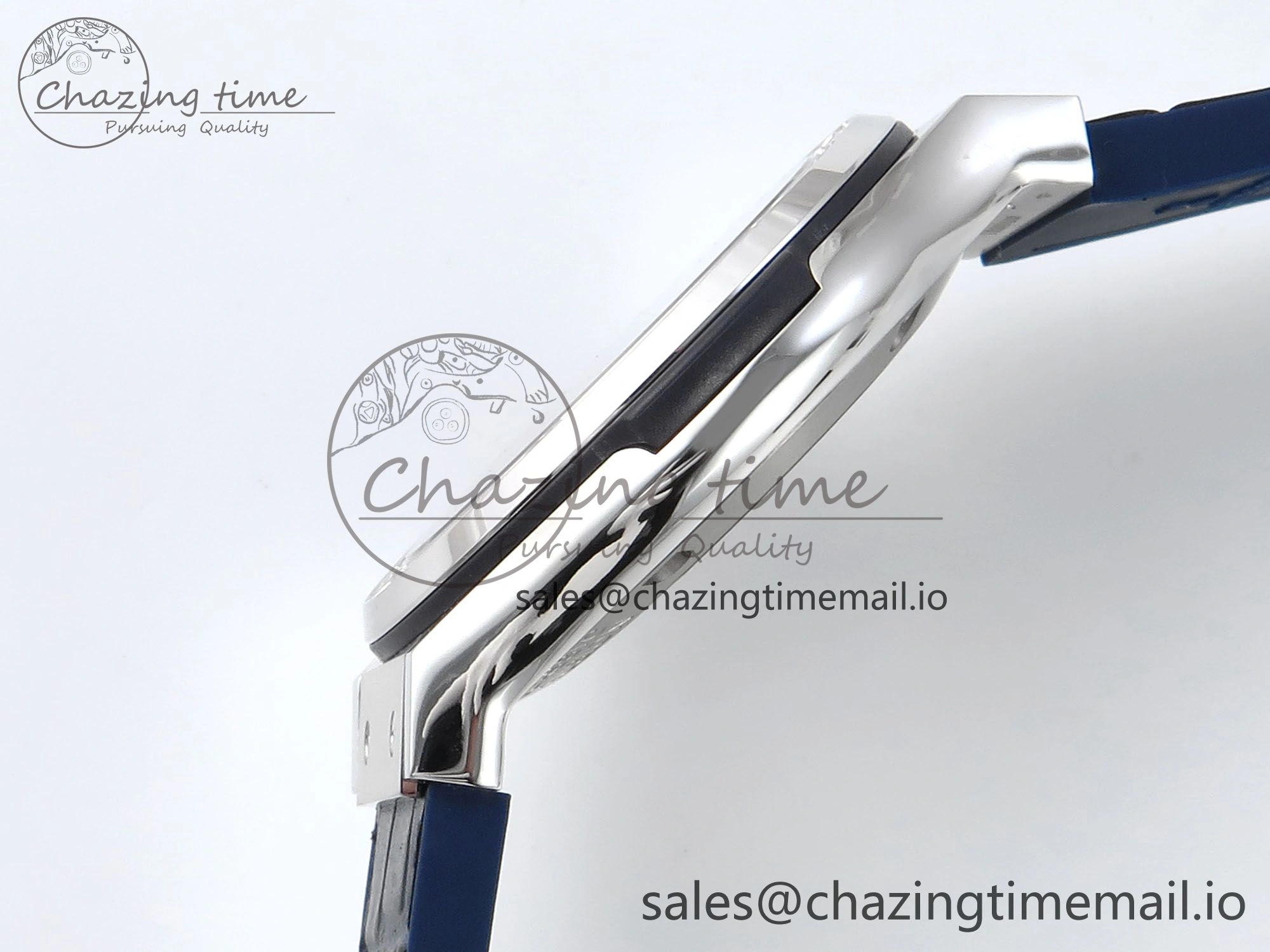 Classic Fusion Bang 42mm HBF 1:1 Best Edition Blue Dial Diamonds Bezel on Blue Leather Strap A2892