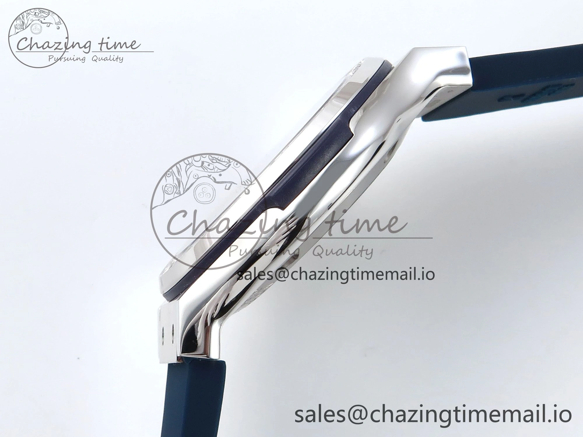 Classic Fusion Bang 42mm HBF 1:1 Best Edition Blue Dial Diamonds Bezel on Blue Rubber Strap A2892