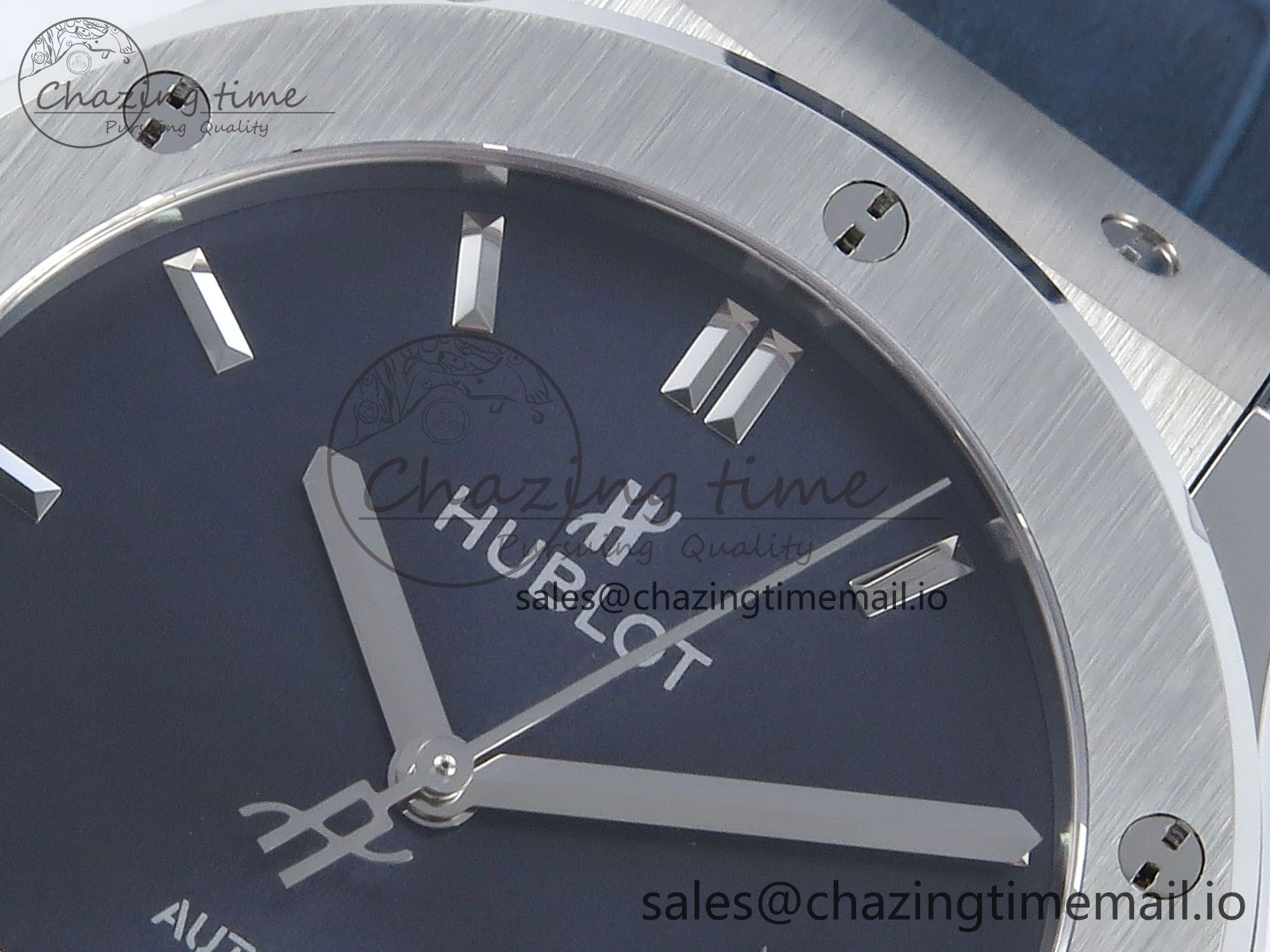 Classic Fusion Bang 42mm HBF 1:1 Best Edition Blue Dial on Blue Leather Strap A2892