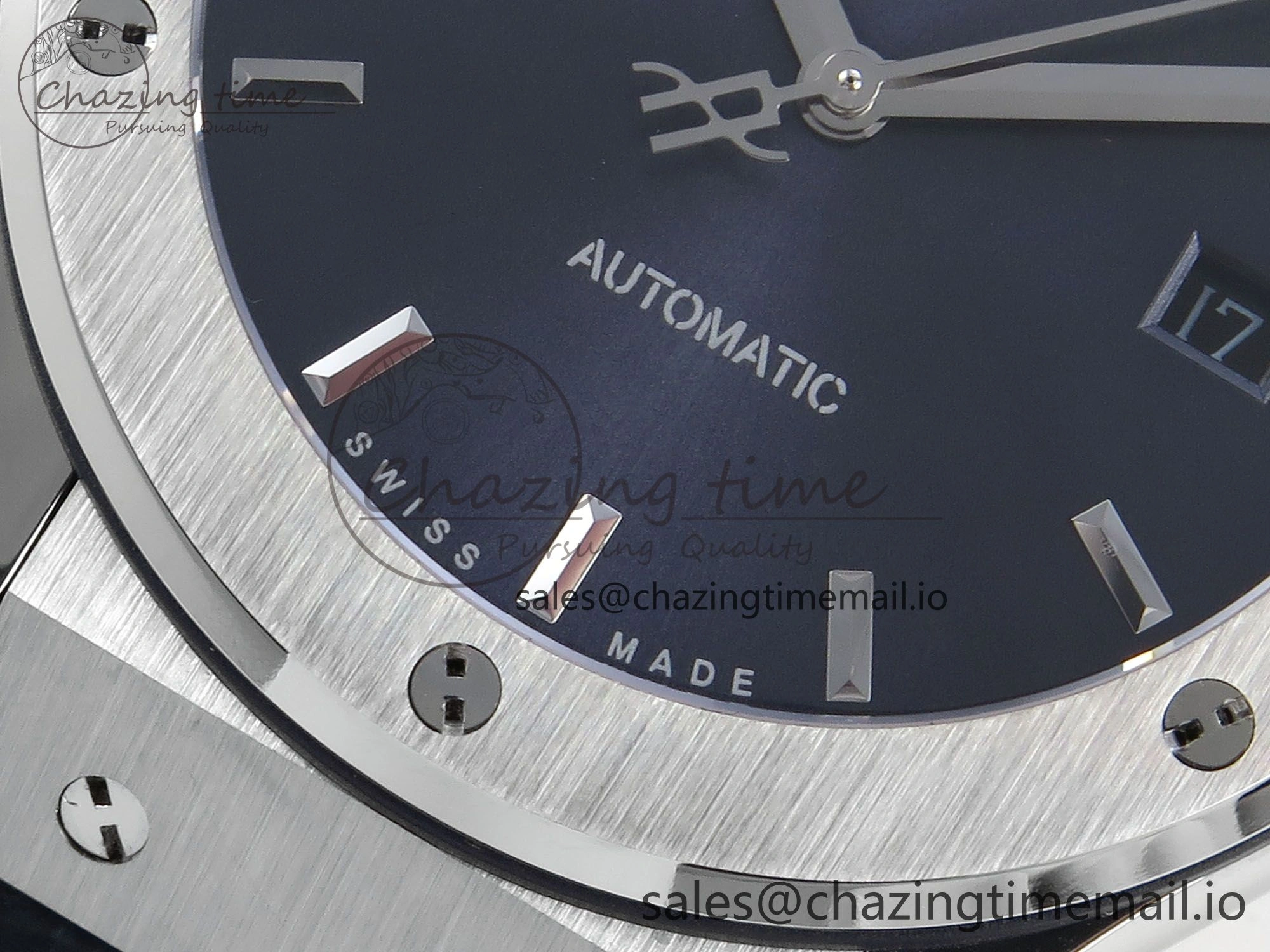 Classic Fusion Bang 42mm HBF 1:1 Best Edition Blue Dial on Blue Leather Strap A2892