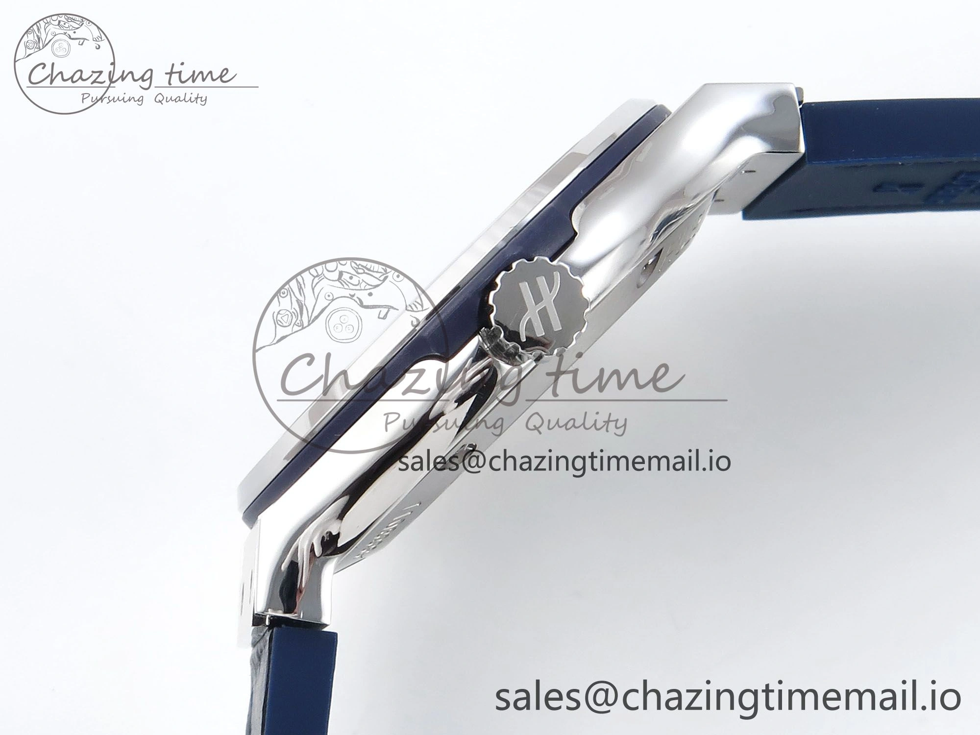 Classic Fusion Bang 42mm HBF 1:1 Best Edition Blue Dial on Blue Leather Strap A2892