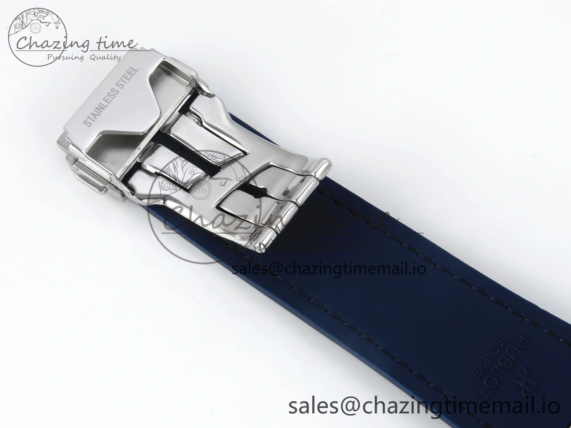 Classic Fusion Bang 42mm HBF 1:1 Best Edition Blue Dial on Blue Leather Strap A2892