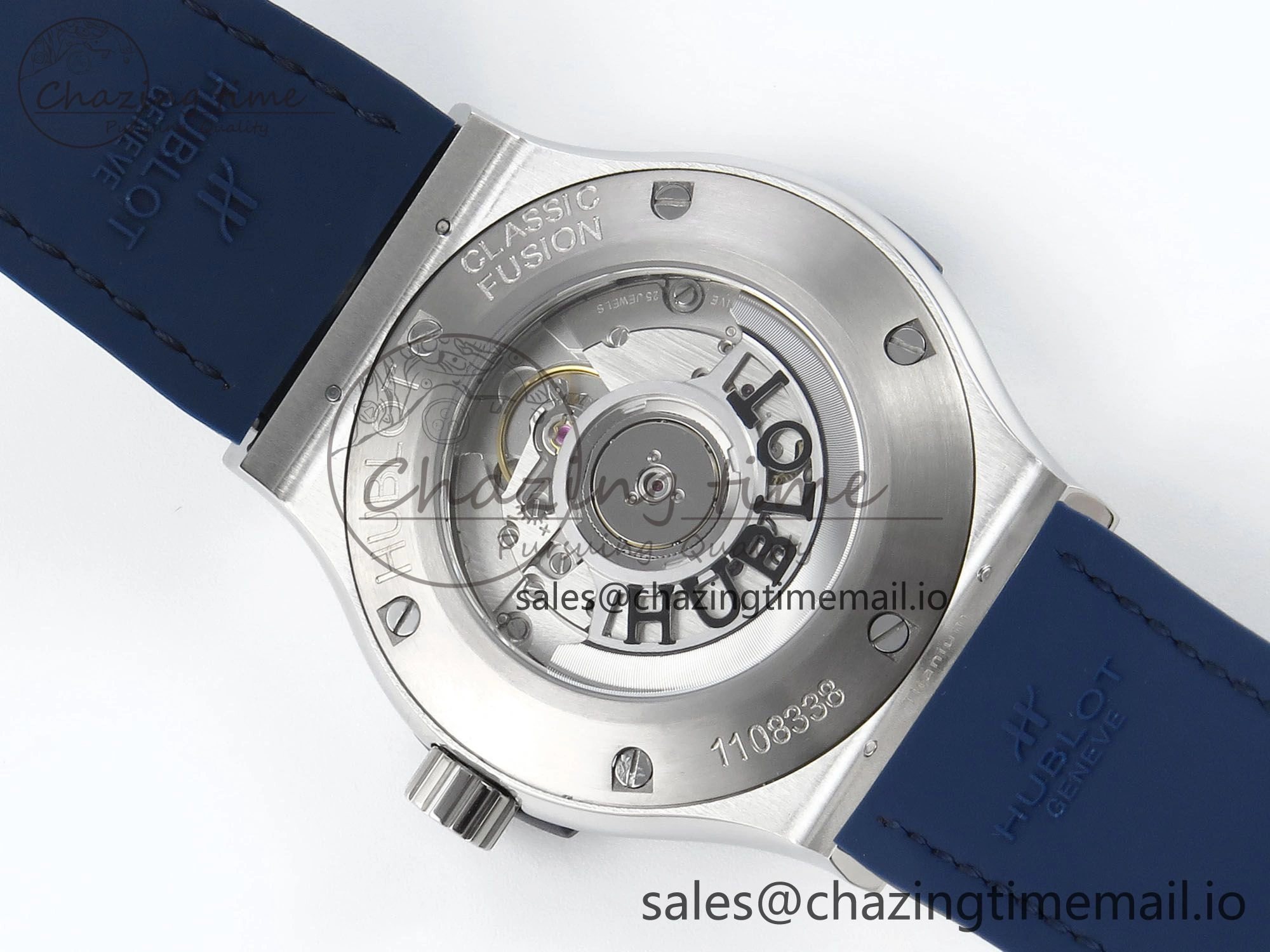 Classic Fusion Bang 42mm HBF 1:1 Best Edition Blue Dial on Blue Leather Strap A2892